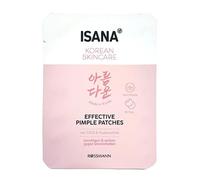 ISANA Korean Skincare Effective Pimple Patches Lot de 30 patchs hydrocolloïdes avec CICA et acide salicylique - Contre les impuretés et les peaux irritées - Fabriqué en Corée