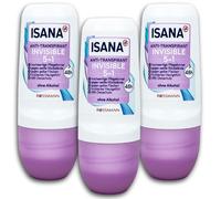 ISANA Lot de 3 déodorants anti-transpirants roll-on 5 en 1 - 3 x 50 ml
