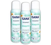 ISANA Lot de 3 déodorants en spray Sensible 6 x 150 ml