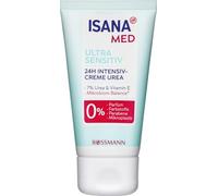ISANA MED 24h Crème intensive urée ultra sensible 50 ml 24 h avec 7 % d'urée et 3 % de complexe de récupération à base de panthénol bisabolol et vitamine E apaise et soulage les irritations et les