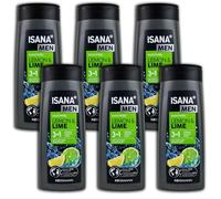 ISANA Men Lot de 6 gels douche citron et citron vert 6 x 300 ml