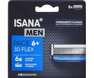 ISANA Men Pace 6+ Lot de 8 lames de rasoir à 6 lames pour tondeuse