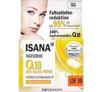 Isana Q10 Anti-Rides Crème de jour pour peau exigeante 50 ml, Corn eosti cker DS, anti-âge raffermissante, nachweisliche anti-rides Effet *, SPF 30