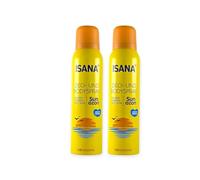 Isana Sun Ozon Lot de 2 déodorants et déodorants en spray sans aluminium Parfum estival Édition limitée Fraîcheur 24 h 150 ml