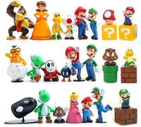 Isaneihas Lot de 28 figurines Mario - Figurines Mario et Luigi Yoshi (5,1 cm)