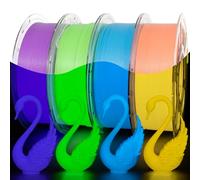 iSANMATE 4KG PETG Glow in the Dark Filament 1.75mm, Bobine de 1KG*4 Phosphorescent Filament pour Imprimante 3D, Précision Dimensionnelle +/- 0,03 mm, Bleu, Vert, Violet, Orange