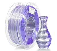 iSANMATE Filament PLA Double Soie 1,75 mm, Double Filament PLA Effet Silk Argent Violet pour Imprimante 3D, Bobine de 1KG(2,2 LBS), Précision Dimensionnelle +/- 0.03 mm