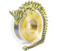 iSANMATE Filament PLA Double Soie 1,75 mm, Double Filament PLA Effet Soie pour Imprimante 3D, Silk PLA Bobine de 1KG (2,2 LBS), Précision Dimensionnelle +/- 0.03 mm, Or et Argent