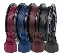iSANMATE Lot de 4 bobines de filament PETG coloré en fibre de carbone pour imprimante 3D (noir, rouge, café, bleu) - Haute précision +/- 0,03 mm - Fibre de carbone PETG - 250 g