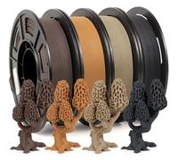 iSANMATE PLA Wood Filament pour Imprimante 3D, Bois de Pin Blanc, Sable, Poirier Jaune et Ebène 1.75mm, 250g X 4 Pack, Précision Dimensionnelle +/- 0,02 mm (20% Poudre de Bois+80% PLA+)