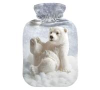 ISAOA Bouillotte d'hiver en forme d'ours polaire avec boule de neige, taille M