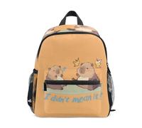 ISAOA Capybara Petit sac à dos d'école pour enfants « I Didn't Mean It » - Sac à dos à bandoulière pour enfants - Sac à dos décontracté pour garçons et filles