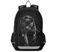 ISAOA Cartable Panther Animal noir pour garçons et filles, grand sac à livres pour l'école primaire, léger, résistant à l'eau., Couleur 1, taille unique