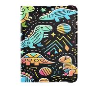 ISAOA Étui portefeuille en cuir pour passeport, porte-cartes de vaccin, joli motif dinosaures, organiseur de documents de voyage, multicolore
