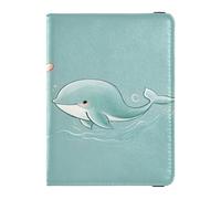 ISAOA Étui portefeuille pour passeport en cuir avec deux baleines mignonnes - Organiseur de documents de voyage