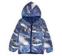ISAOA Fantasy Sea Of Stars and Whales Veste polaire à capuche zippée pour tout-petits garçons filles manteau polaire hiver chaud doux extérieur enfants vêtements d'extérieur pour 3 ans, Fantasy Mer