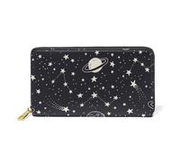 ISAOA Galaxy Planètes Comètes Constellations Stars Portefeuille en cuir Sac à main multifonction avec fermeture éclair Grande capacité 19 cm, #01, Taille unique, Mode