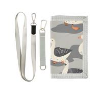 ISAOA Goose Portefeuille à trois volets pour garçons et filles avec poche zippée pour pièces de monnaie et porte-cartes