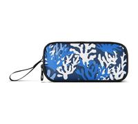 ISAOA Grande trousse à crayons de grande capacité avec 3 compartiments - Grande trousse de rangement pour adolescents, garçons, filles, adultes et étudiants - Bleu corail, Bleu Coral, Taille unique