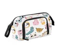 ISAOA Grande trousse de rangement de grande capacité avec fermeture éclair - Motif animaux tropicaux africains - Fournitures scolaires pour adolescents, filles, garçons et adultes, #11, Taille unique,