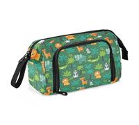 ISAOA Grande trousse de rangement pour crayons avec fermeture éclair Motif animaux sauvages dans la jungle Fournitures scolaires pour adolescents, filles, garçons et adultes, #01, Taille unique,