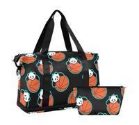 ISAOA Lazy Panda on The Orange Sac de sport de basket-ball, #01, Taille unique, Mode