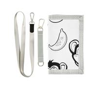 ISAOA Line Portefeuille à trois volets avec poche zippée pour pièces de monnaie et porte-cartes Motif singe banane