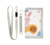 ISAOA Little Rabbit Umbrella Portefeuille à trois volets pour garçons et filles avec poche zippée pour pièces de monnaie et porte-cartes