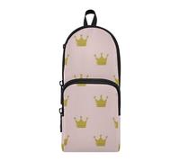 ISAOA Mnsruu Trousse à crayons de grande capacité avec plusieurs poches Motif couronne dorée Princes Pour école Bureau Adolescents Filles Garçons, #01, Taille unique, Charmant