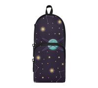 ISAOA Mnsruu Trousse à crayons de grande capacité avec plusieurs poches Univers Planètes Étoiles Astronaute Casque Pochette Sac pour École Bureau Adolescents Filles Garçons, #228, Taille unique,