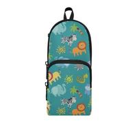 ISAOA Mnsruu Trousse à crayons grande capacité avec plusieurs poches Motif animaux africains Cadeau Hippopotame Sac école bureau Adolescent Fille Garçon, #01, Taille unique, Charmant