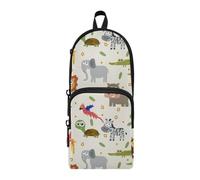 ISAOA Mnsruu Trousse à crayons grande capacité avec plusieurs poches Motif animaux africains Sac d'école Bureau Adolescent Filles Garçons, #01, Taille unique, Charmant