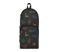 ISAOA Mnsruu Trousse à crayons grande capacité avec plusieurs poches Motif animaux africains Sac d'école Bureau Adolescent Filles Garçons, #01, Taille unique, Charmant