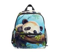 ISAOA Panda on The Tree Petit sac à dos d'école, sac à dos à bandoulière pour enfants d'âge préscolaire, sac d'école décontracté pour garçons et filles