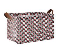 ISAOA Panier de rangement rectangulaire à carreaux Love Plum Blossom Panier de rangement pliable avec poignées pour organiser la maison, la cuisine, le bureau, la chambre à coucher, les jouets, le
