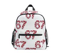 ISAOA Petit sac à dos d'école, sac à dos d'école, sac à dos décontracté pour garçons et filles Motif cœur Six et Sept