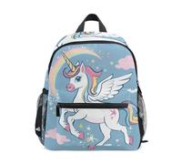 ISAOA Petit sac à dos d'école, sac à dos d'école, sac à dos décontracté pour garçons et filles Motif licorne volante arc-en-ciel