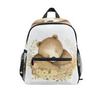 ISAOA Petit sac à dos d'école, sac à dos d'école, sac à dos décontracté pour garçons et filles Motif ours mignon