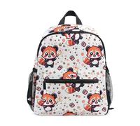 ISAOA Petit sac à dos d'école, sac à dos décontracté pour enfants motif panda rouge, motif feu d'artifice, sac à dos d'école, sac à dos décontracté pour garçons et filles