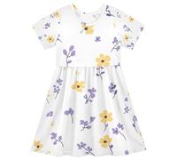 ISAOA Robe décontractée à manches courtes pour filles, évacuation de l'humidité, séchage rapide, pour tout-petits et enfants (2T-8T)