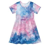 ISAOA Robe décontractée à manches courtes pour filles, évacuation de l'humidité, séchage rapide pour tout-petits et enfants (2T-8T)