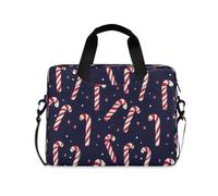 ISAOA Sac à bandoulière compact pour ordinateur portable avec sangle rembourrée Canard de Noël Sucre d'orge et poche zippée pour accessoires