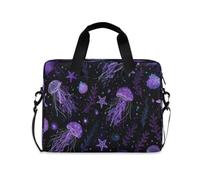 ISAOA Sac à bandoulière compact pour ordinateur portable avec sangle rembourrée, dinosaure, squelette, méduse, étoile de mer et poche zippée pour accessoires