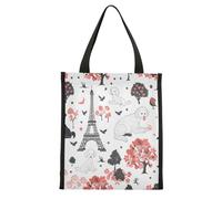 ISAOA Sac à déjeuner isotherme sans couture avec Paris et caniche pour homme et femme, robuste, large ouverture, pliable, résistant à l'eau pour enfants