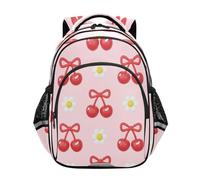 ISAOA Sac à dos pour enfant - Pour enfants - Pour la maternelle ou la maternelle - Rouge - Cerisier - Nœud - Fleur de marguerite - 3 à 8 ans, multicolore, S