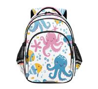 ISAOA Sac à dos pour enfant pour enfants préscolaires ou maternelles Bleu rose pieuvre 3-8 ans, multicolore, M
