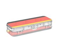 ISAOA Trousse à crayons avec couvercle à bouton-pression, motif drapeau allemand, trousse à stylos transparente avec 4 règles de séparation pour l'école, le bureau