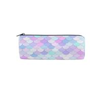 ISAOA Trousse à crayons avec écailles arc-en-ciel Kawaii Sirène Princesse ronde Sac de rangement Sac à main Porte-stylo Convient pour les enfants, les étudiants ou les officiers, trousse de maquillage