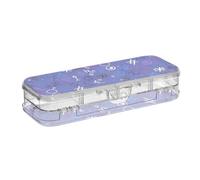 ISAOA Trousse à crayons avec symboles d'alchimie avec couvercle à bouton-pression, trousse à stylos transparente à double étage avec 4 règles de séparation pour l'école et le bureau