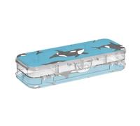 ISAOA Trousse à crayons Blacknose Shark sans couture avec couvercle à bouton-pression, trousse à stylos transparente à double étage avec 4 règles de séparation pour l'école et le bureau